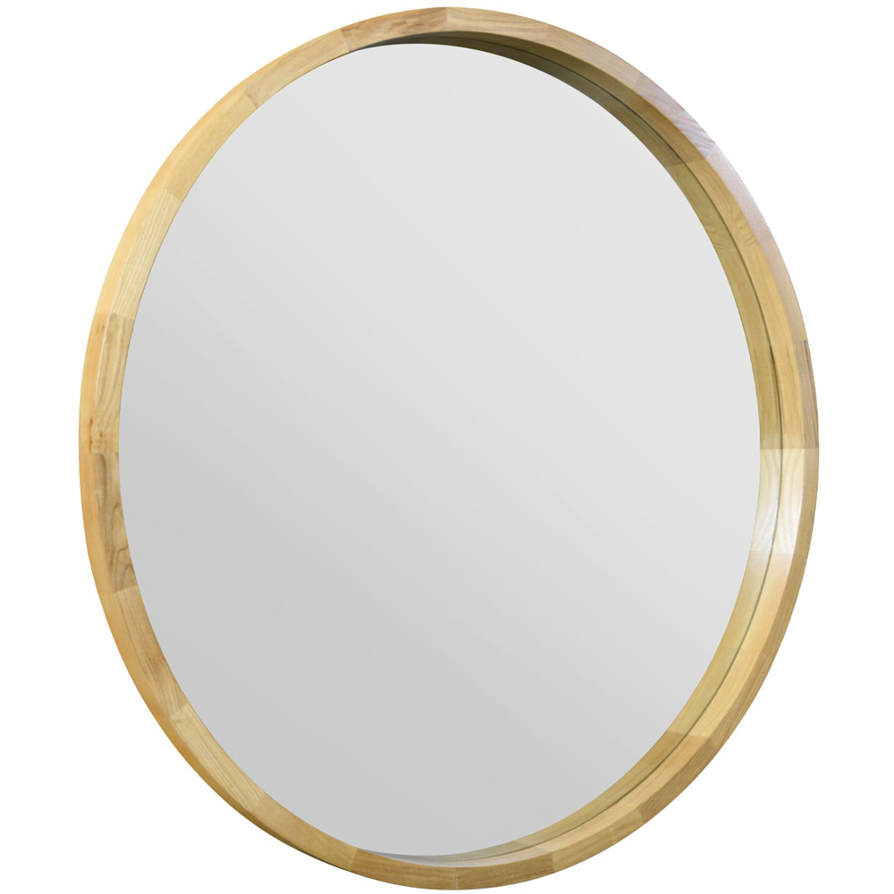 The Naturalis Solid Oak Round Deep Dish Framed Mirror 90 x 90cm Image 3