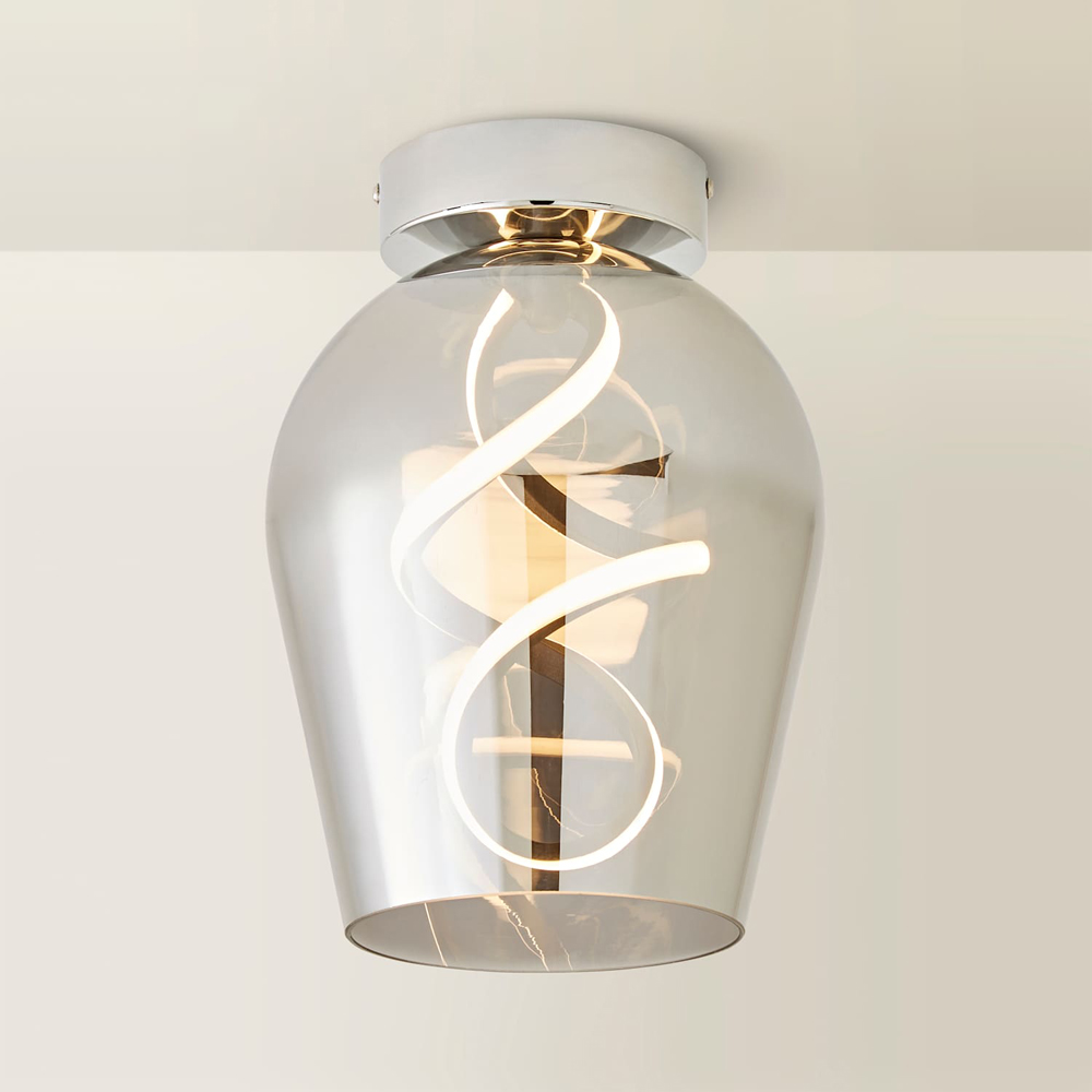 ValueLights Helix Smoked Glass Integrated LED Ceiling Light Image 5