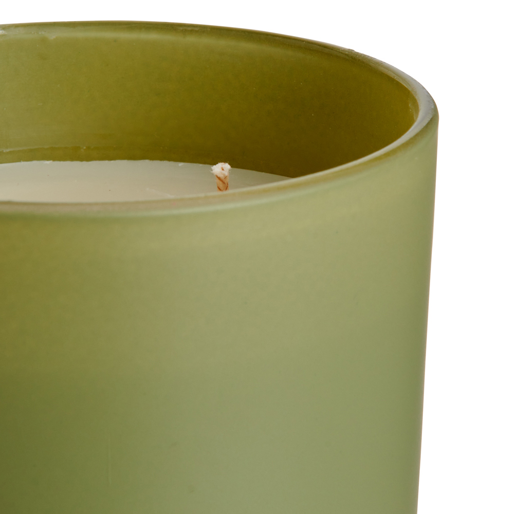 Wilko Green Frosted Candle with Lid Image 3