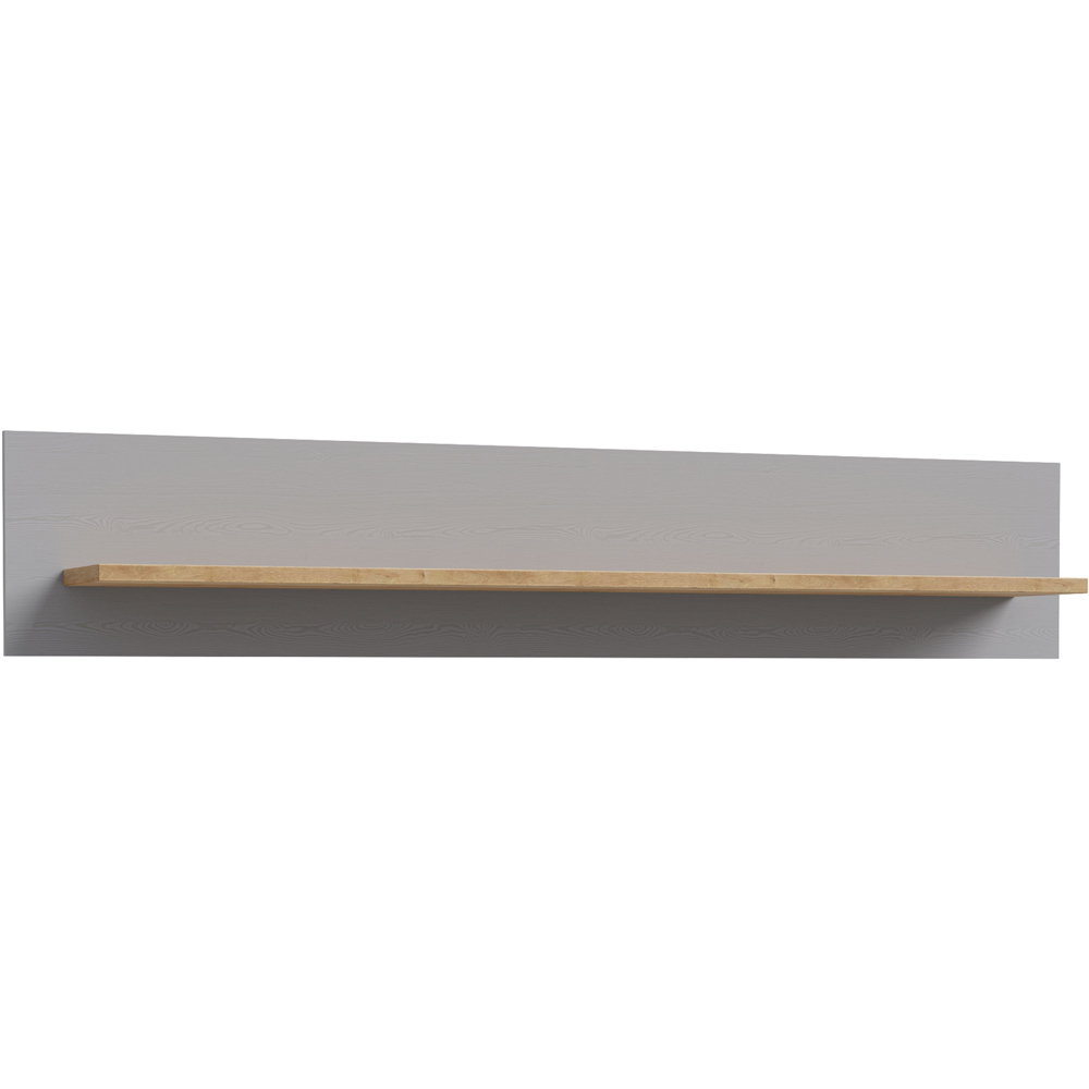 Florence Bohol 160cm Grey Riviera Oak Wall Shelf Image 2
