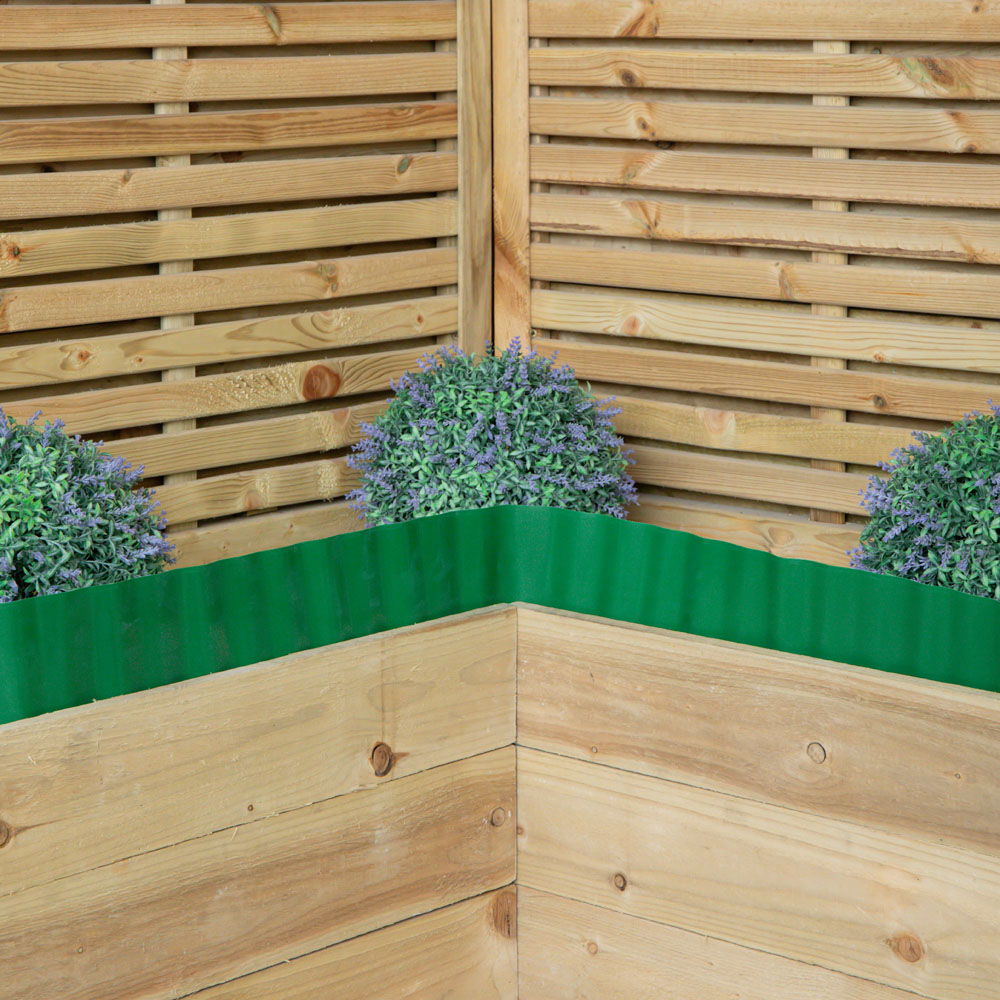 Samuel Alexander Green Plastic Corrugated Lawn Garden Edging Border Image 8