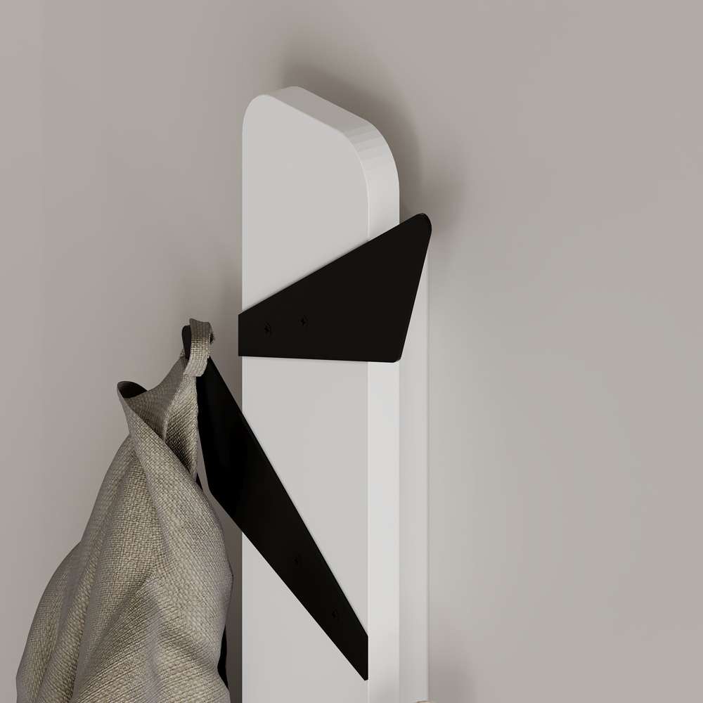 Decortie Alesta 6 Metal Hook White Modern Wall Mounted Hanger Image 3
