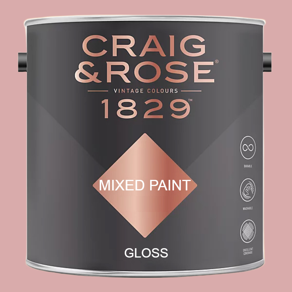 Craig & Rose 1829 Vintage Walls Wood and Metal Rose Pink Gloss Mixed Paint 2.5L Image 2