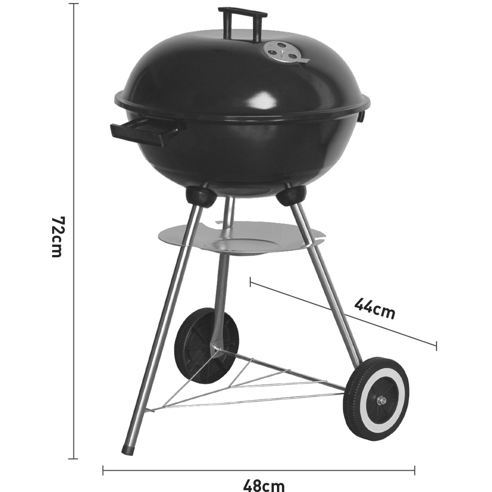 GardenKraft Black Enamel Kettle BBQ Grill with Lid Wilko