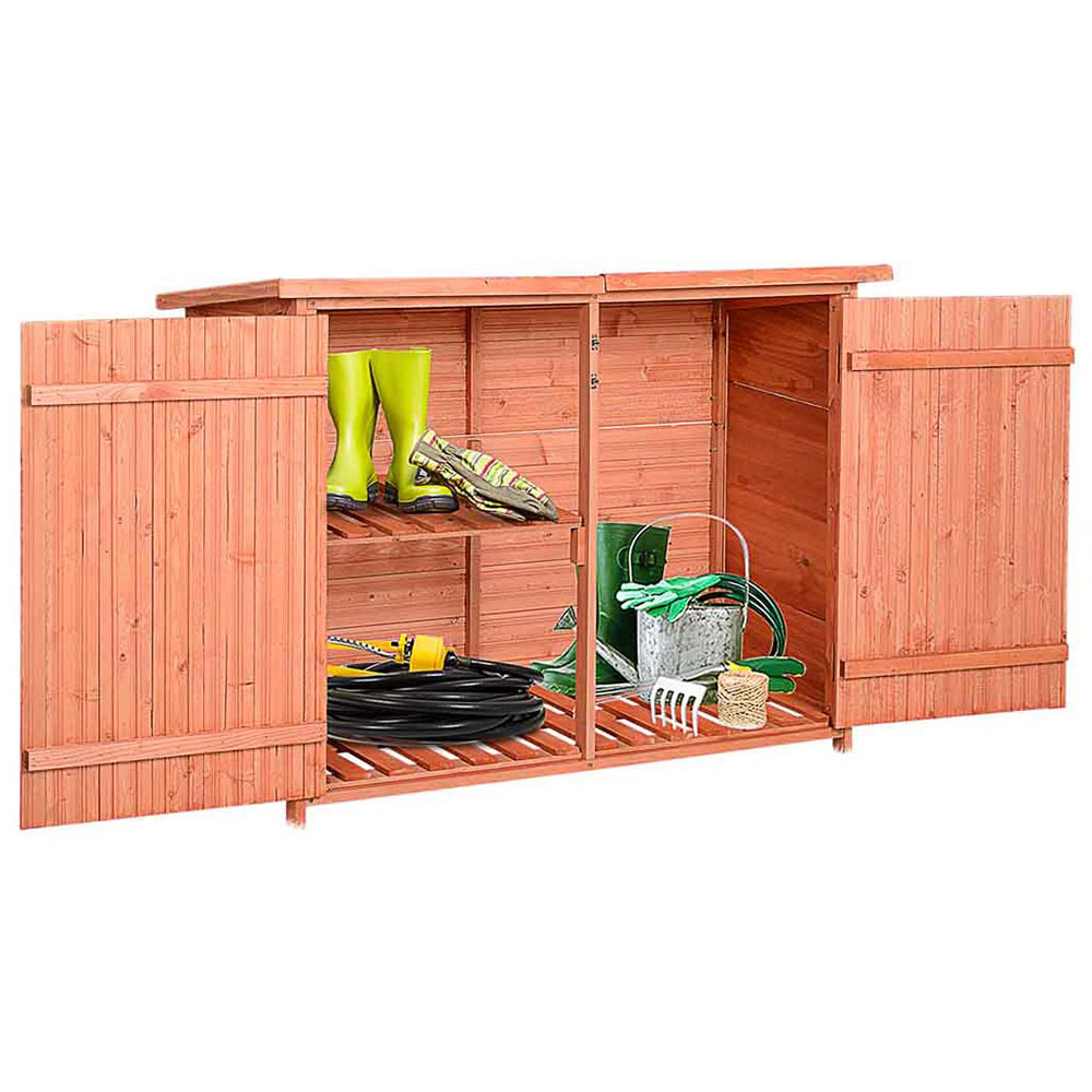Outsunny 4.2 x 1.6ft Double Door Tool Shed Image 3