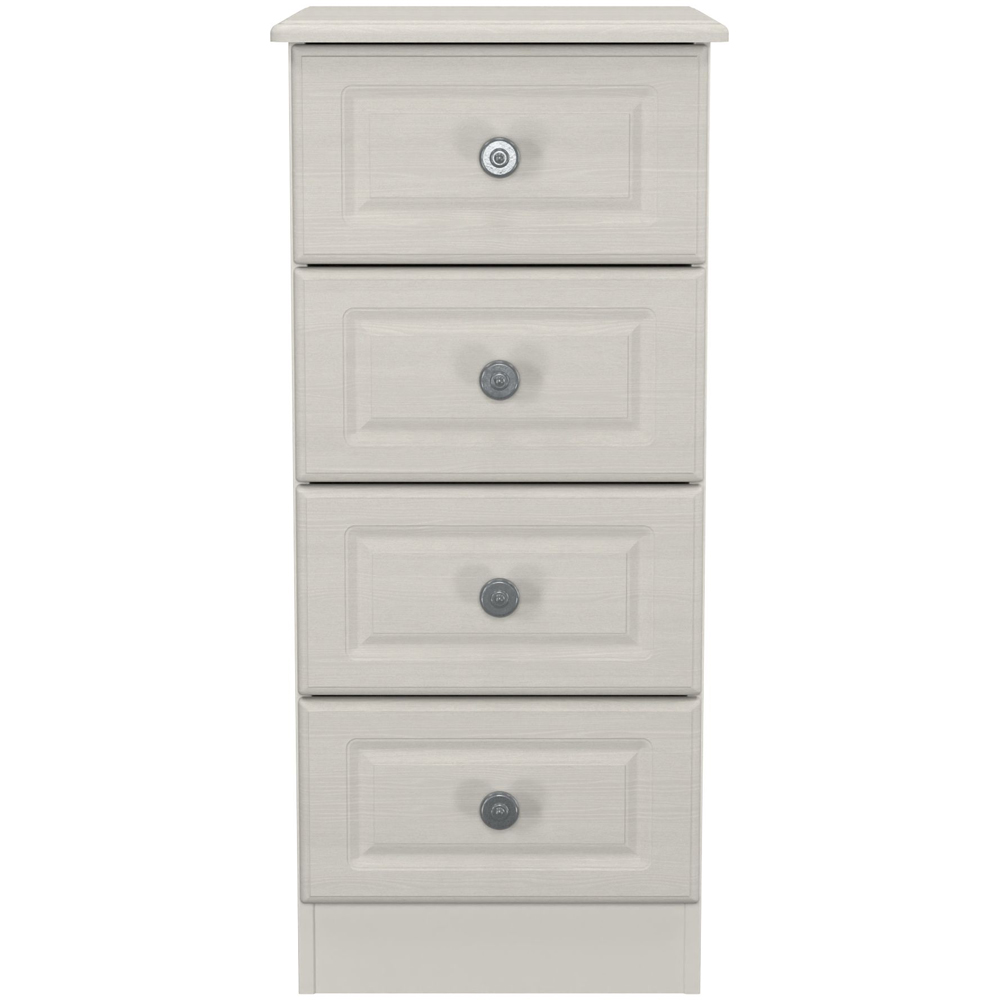 Crowndale Pembroke 4 Drawer Grey Ash Bedside Cabinet Ready Assembled Image 2