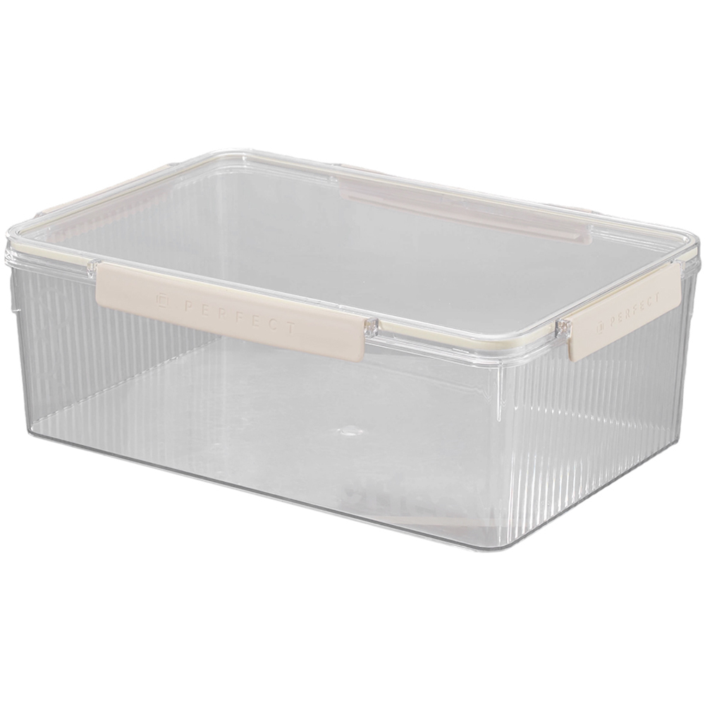 Living and Home Cream and Clear PET Storage Box with Lid Image 1