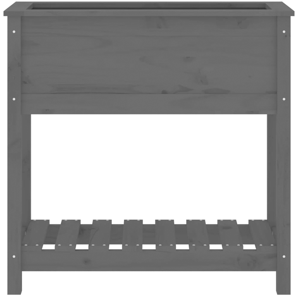 vidaXL Single Shelf Grey Solid Pine Wood Garden Planter 81 x 82.5 x 34.5cm Image 4