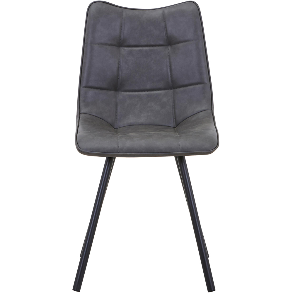 Portland Harper Grey Faux Leather Dining Chair Image 4