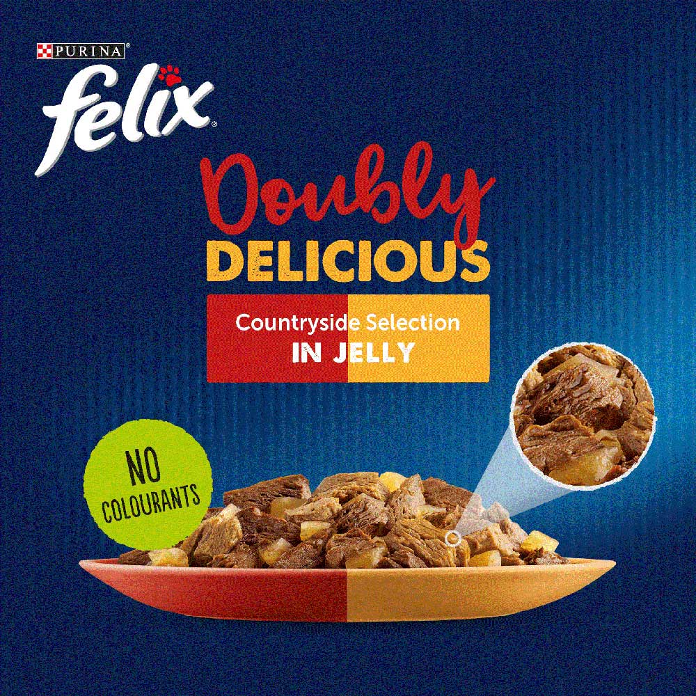 Felix Doubly Delicious Meat Cat Food 12 x 100g   Image 3