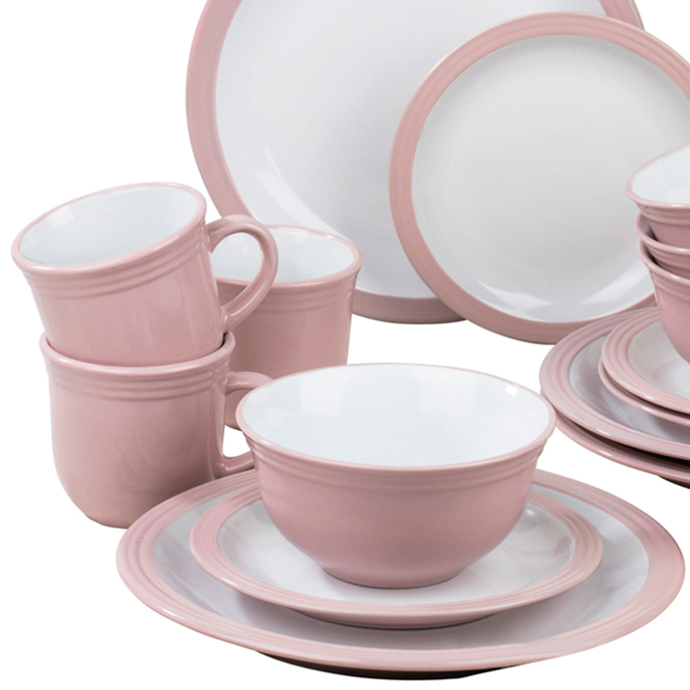 Waterside Camden Pink 16 Piece Dinner Set Image 2