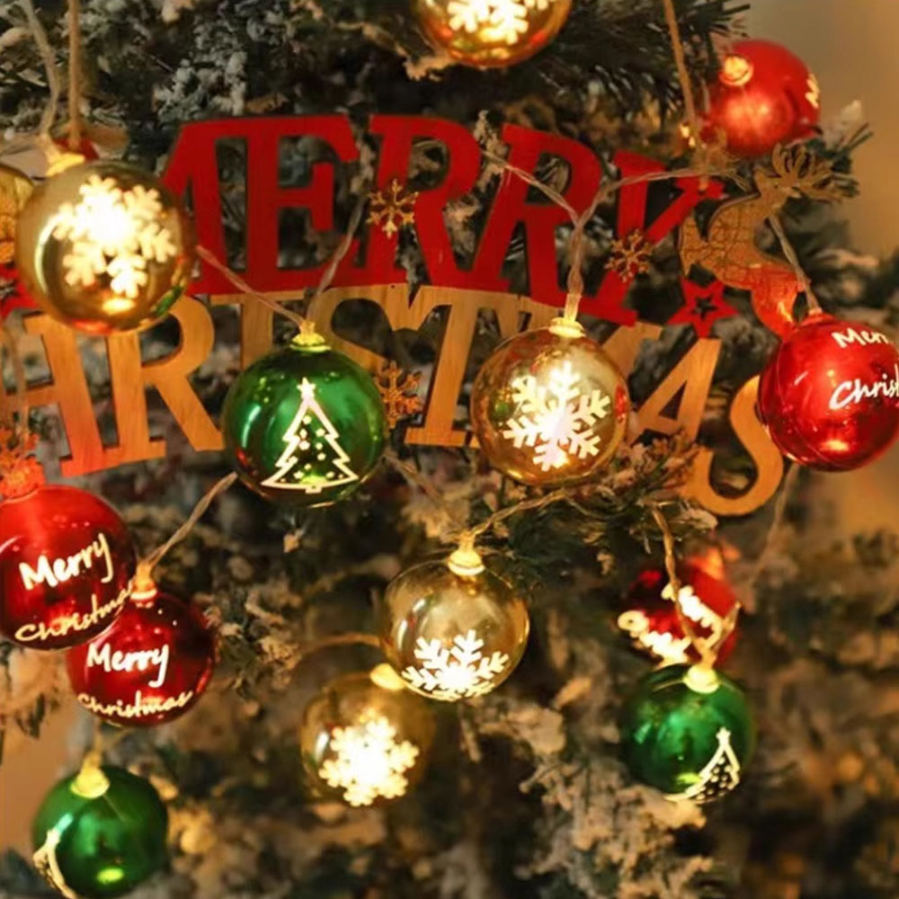 Living and Home 20 Multicoloured LED Christmas Shiny Bauble String Light Image 1