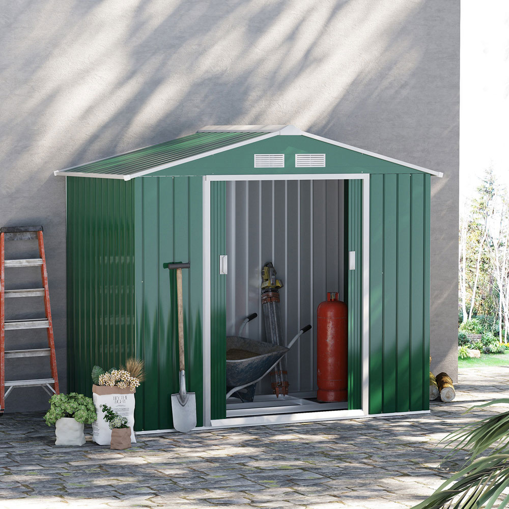 Outsunny Metal 7x4ft Garden Shed Image 2