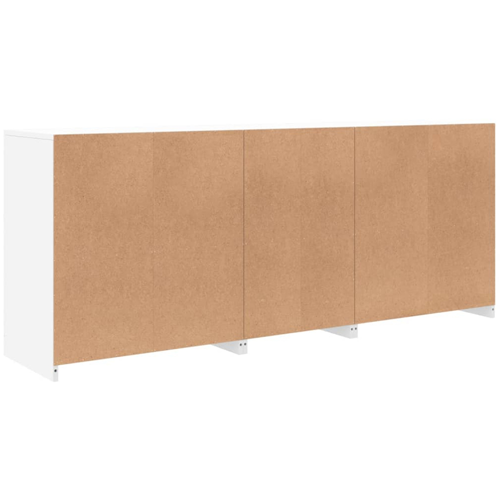 vidaXL 5 Door 6 Shelf White LED Sideboard 3 Piece Image 7
