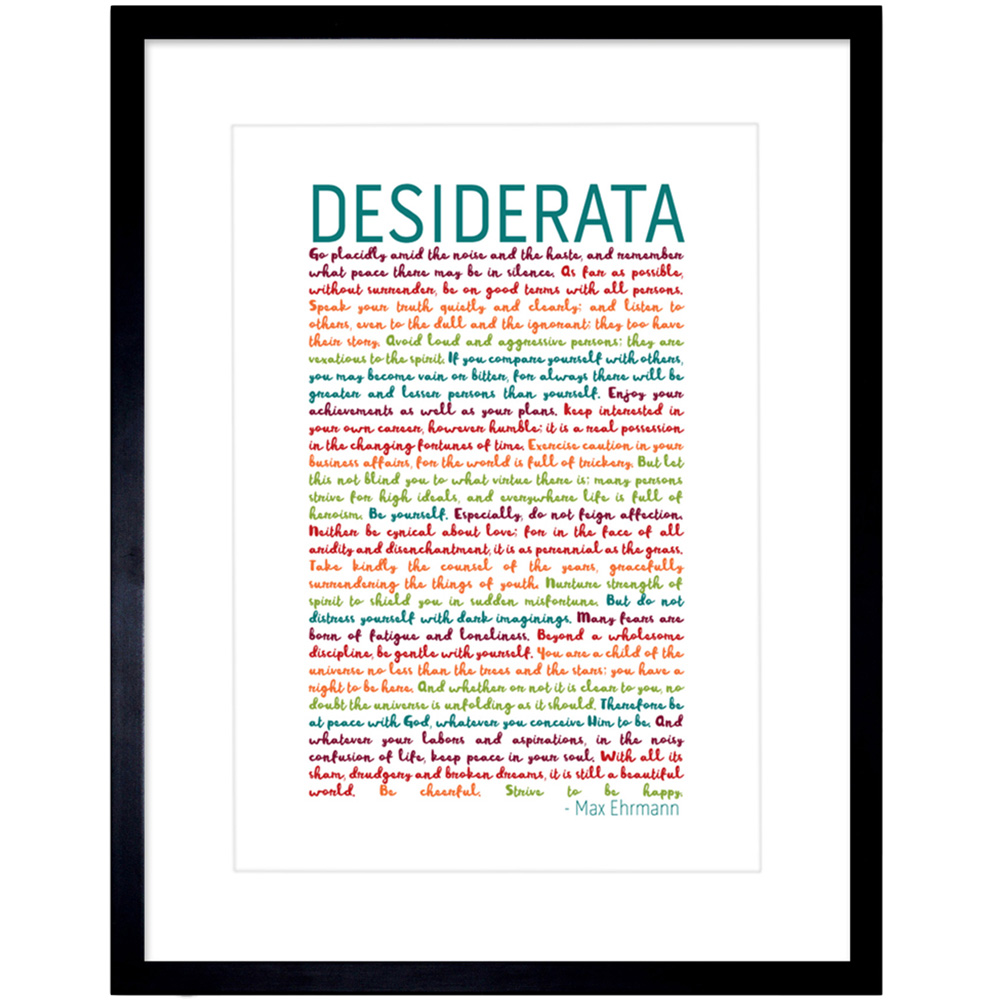 Artery8 Desiderata Max Ehrmann Poem Framed Wall Art Print 23 x 18cm Image 1
