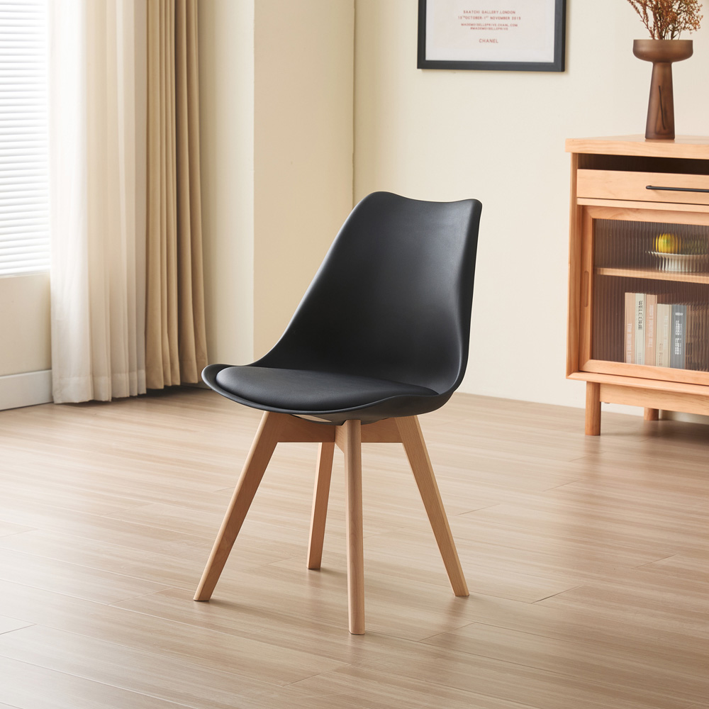 Comfy Living 4 Seater Rectangular Dining Set White and Black Image 2