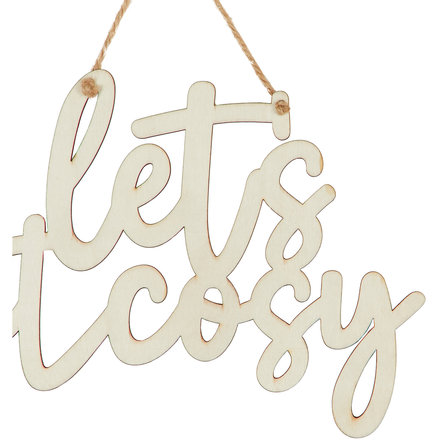 Lets Get Cosy Hanging Wooden Sign Image 2
