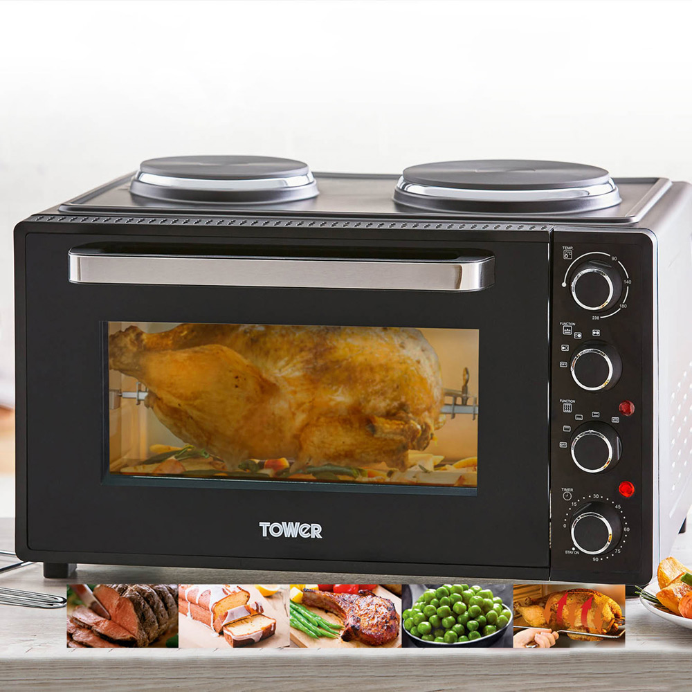 Tower T14045 Black Mini Oven with Hot Plates 42L Image 5