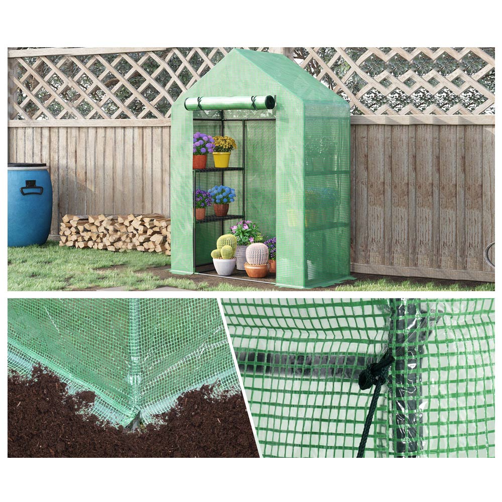 Outsunny Green PE 4.6 x 2.4ft Walk In Portable Mini Greenhouse Image 7