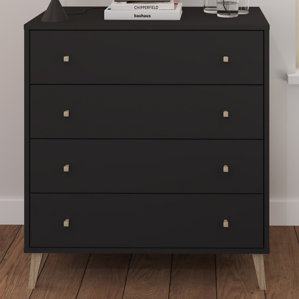Salford 4 Drawer Black Chest of Drawers Image