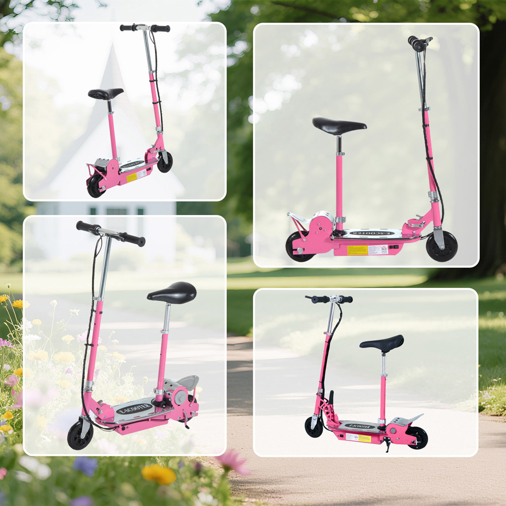 Tommy Toys Pink Adjustable Seat and Brake Foldable Powered Kick Scooter Image 3