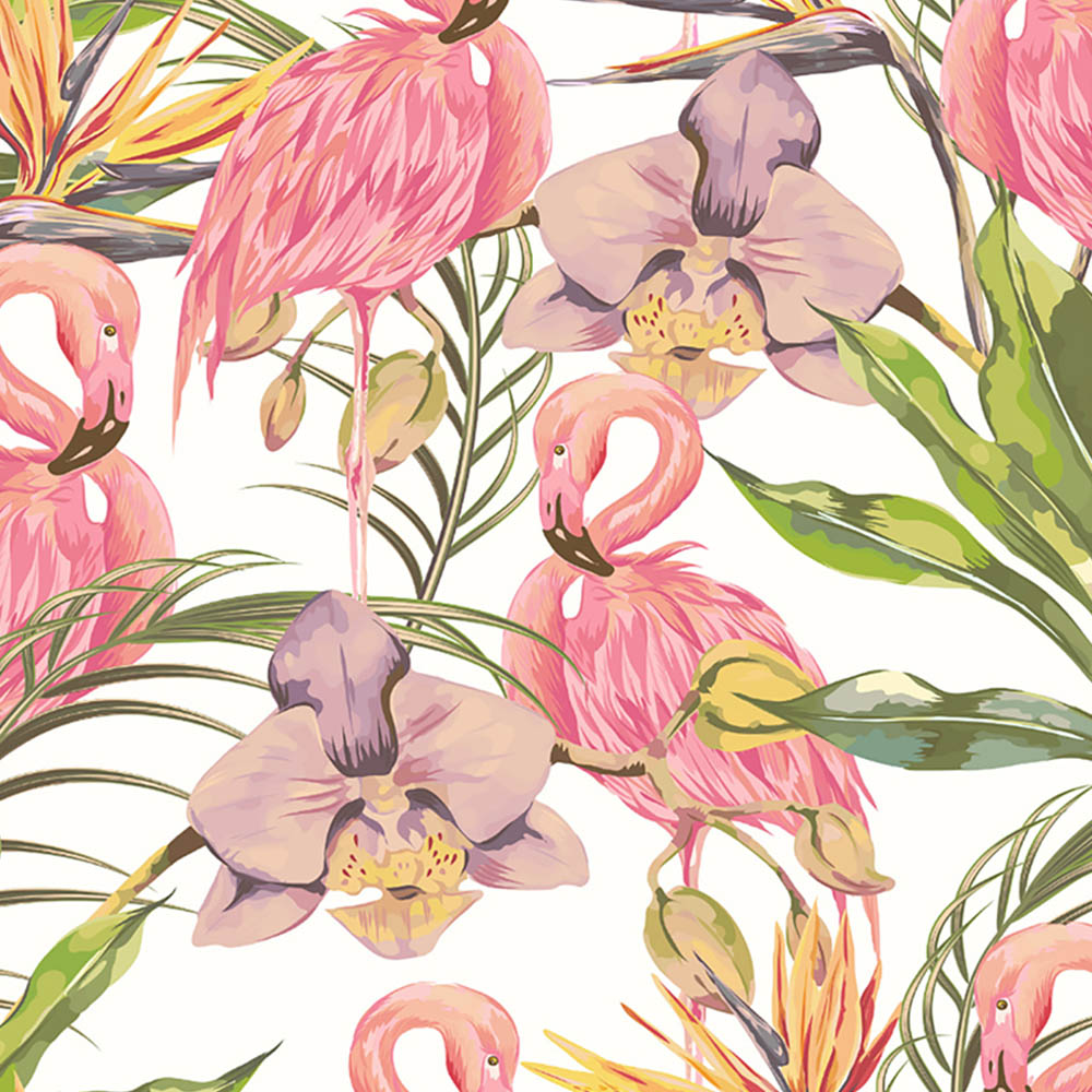 Origin Murals Paradise Flamingo Pink Wall Mural Image 2
