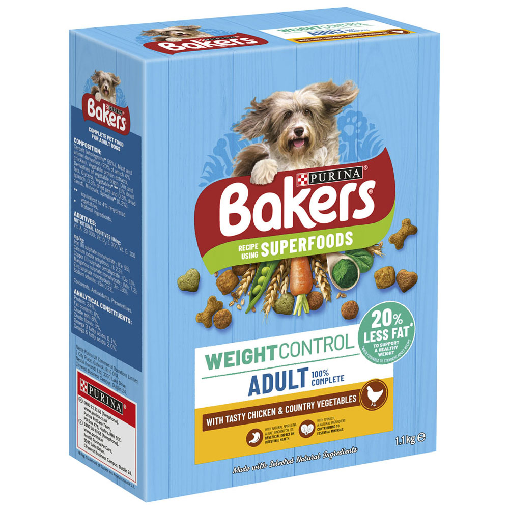 Bakers Weight Control Dry Dog Food Chicken 1.1kg Image 2
