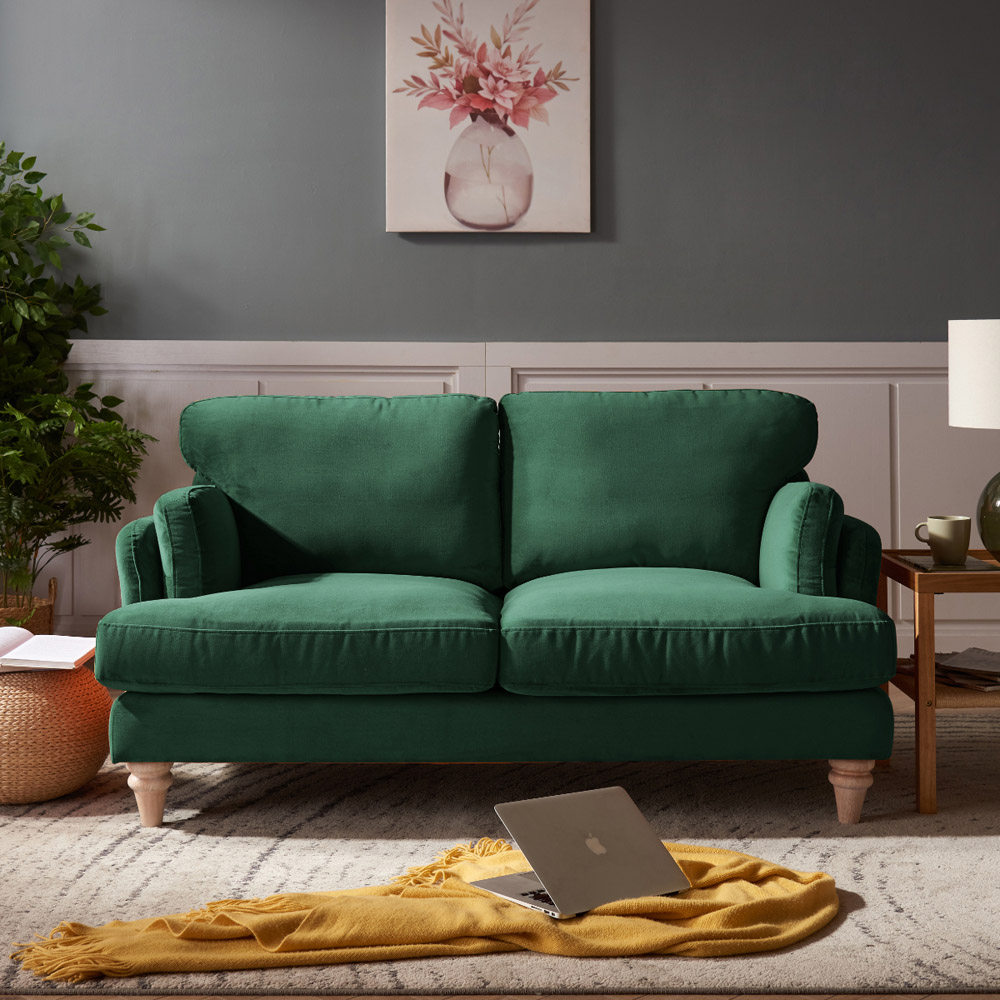 Home Detail Regent 2 Seater Dark Green Velvet Sofa Image 9