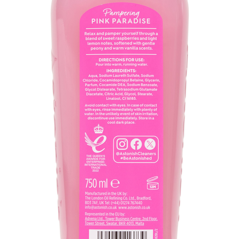 Astonish Body and Soul Pampering Pink Paradise Bath Soak 750ml Image 3