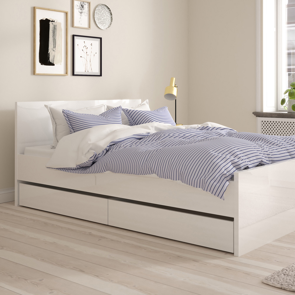 Florence White High Gloss Underbed Drawer Set of 2 Image 7