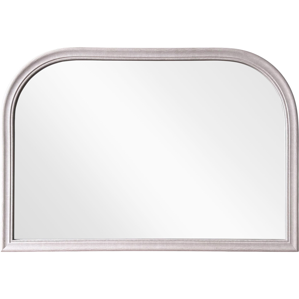 Wood Effect Beaded Arch Mantle Mirror Neutral Image 3