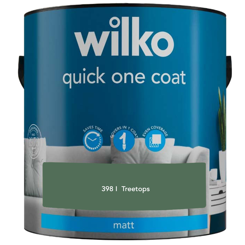 Wilko Quick One Coat Treetops Matt Emulsion Paint 2.5L Image 2