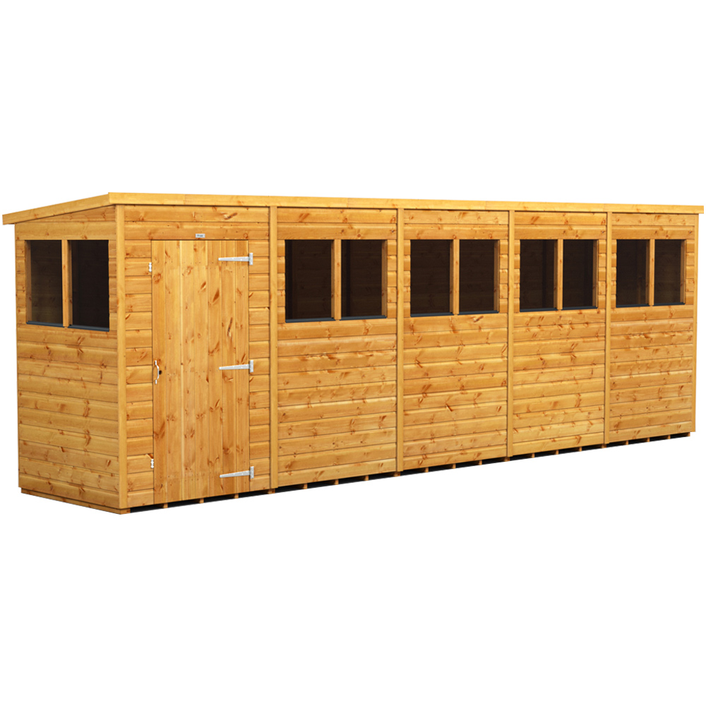 Power Sheds 20 x 4ft Pent Wooden Shed with Window Image 1