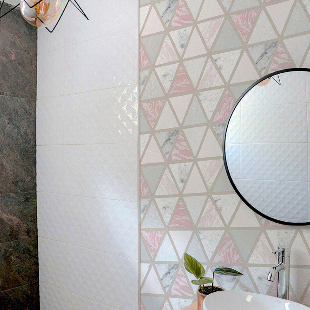 Arthouse Marble Geometric Pink Multicolour Wallpaper Image 6