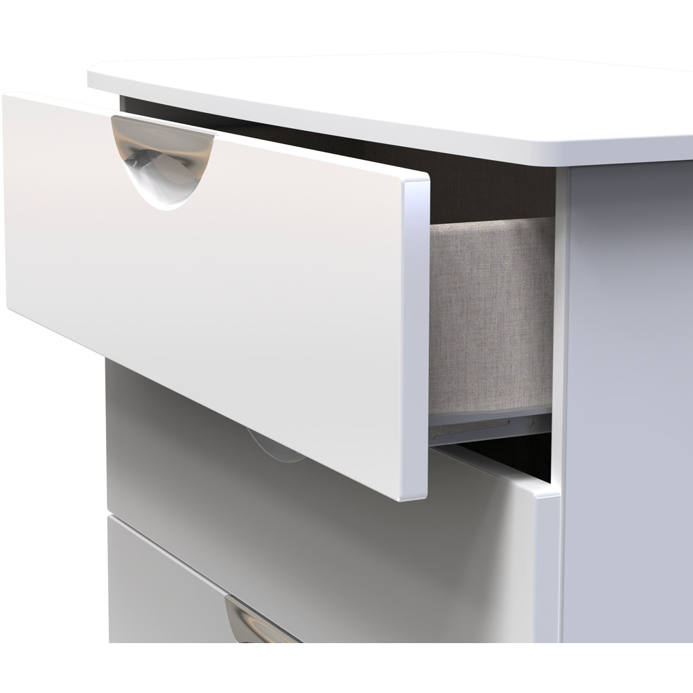 Crowndale Camden 4 Drawer White Gloss and White Deep Chest of Drawers Ready Assembled Image 6