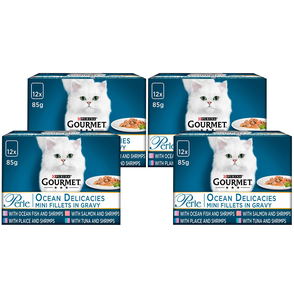 Purina Gourmet Perle Pouches Ocean Delicacies Cat Food 85g Case of 4 x 12 Pack Image 1
