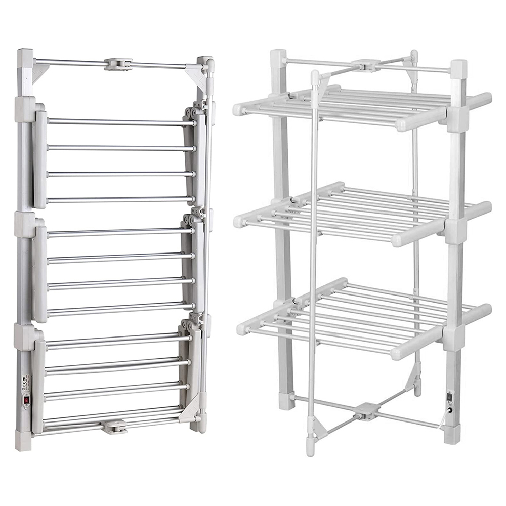 GlamHaus 3 Tier Heated Clothes Airer and Cover Image 5