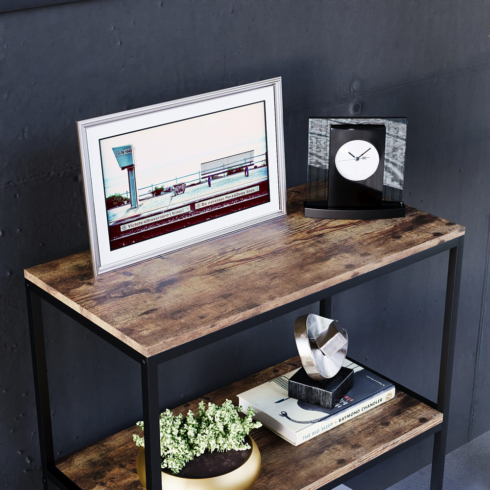 Vida Designs Brooklyn 3 Shelf Brown Bookcase Image 6