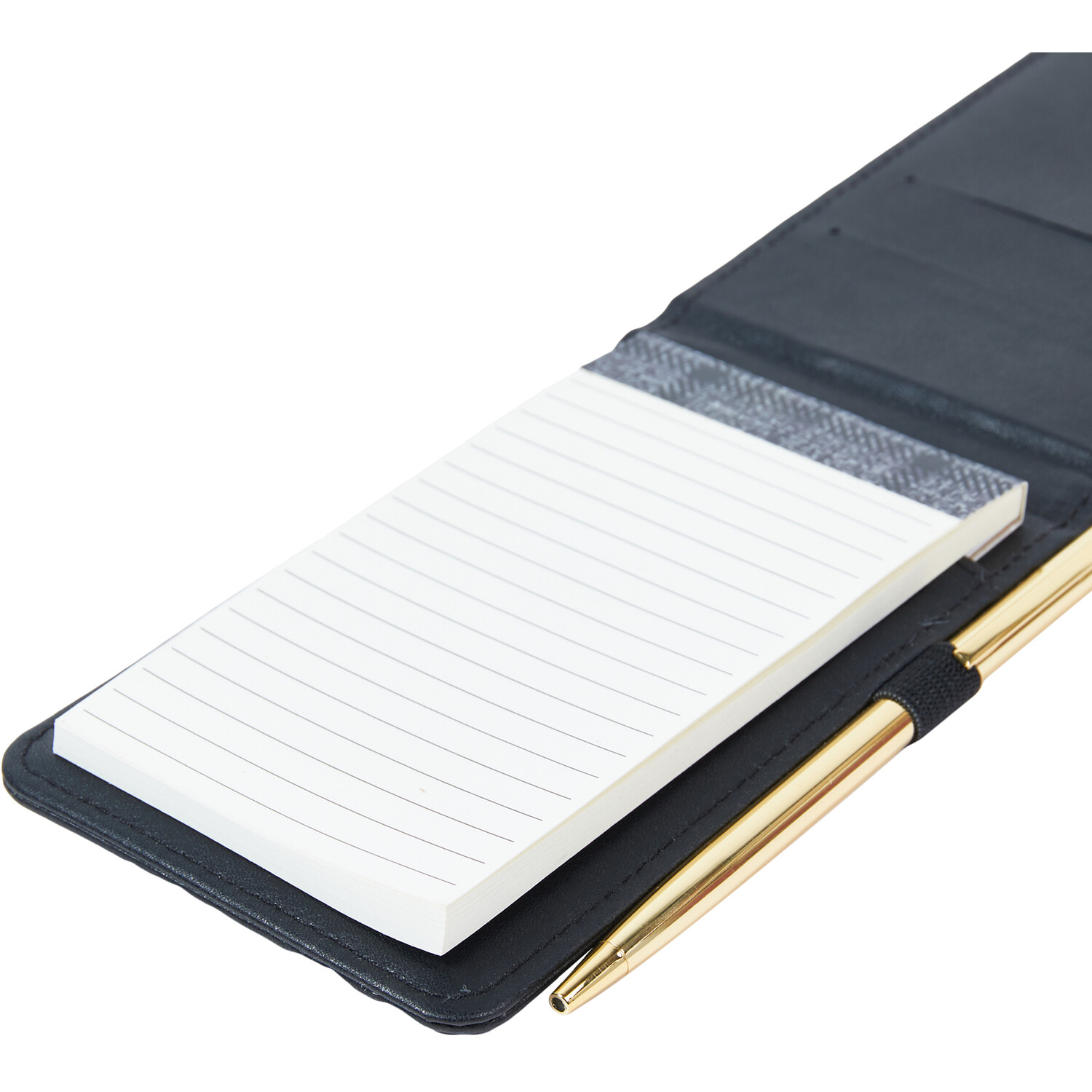 Grey Tartan A6 Notebook and Pen - Black and Grey Image 3