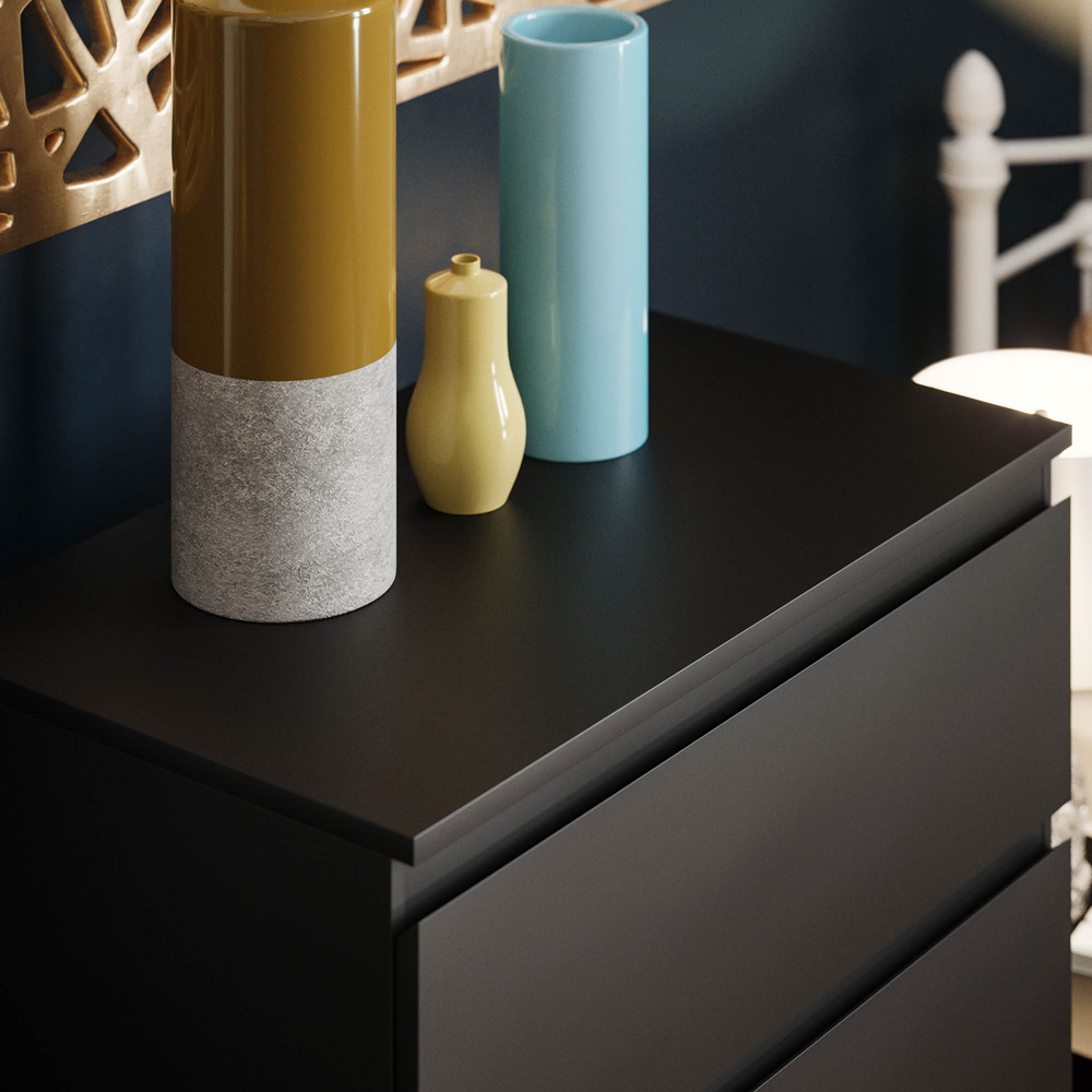 Vida Designs Denver 5 Drawer Black Chest of Drawers Image 3