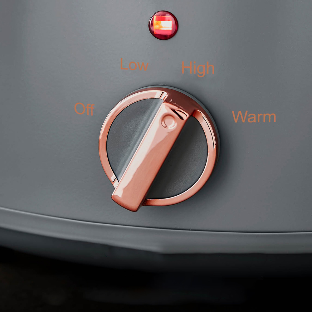 Tower T16042GRY Cavaletto Grey and Rose Gold Slow Cooker 3.5L Image 3