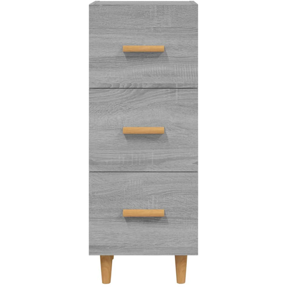 vidaXL 3 Drawer Grey Sonoma Wooden Sideboard Image 5