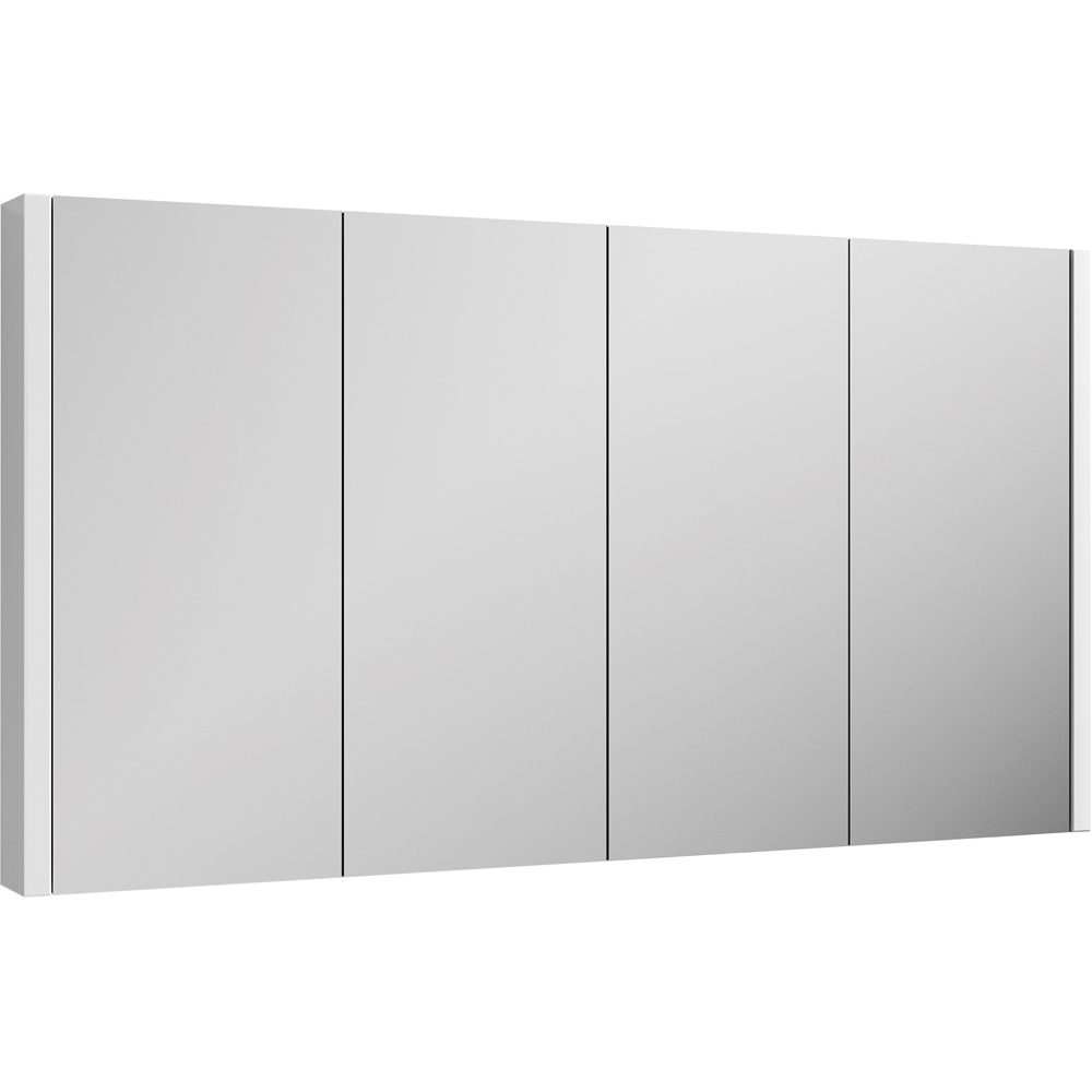 nuie Eden 4 Door Gloss White Wall Hung Mirror Cabinet 1200mm Image 2