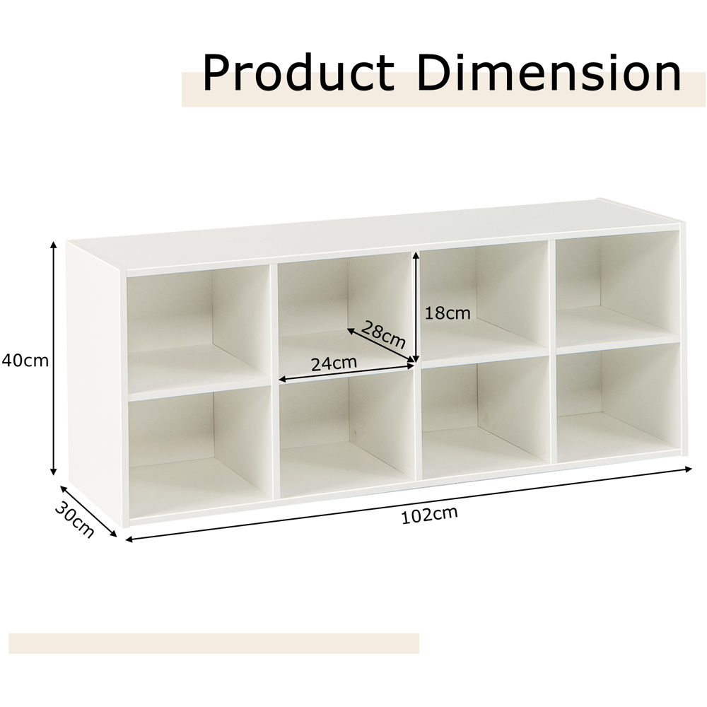 Costway 8 Cube White Shoe Bench Image 9