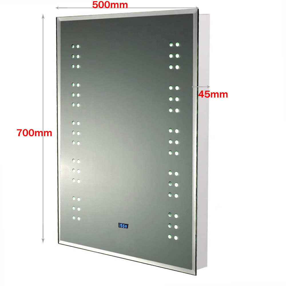 Living and Home White Bathroom Mirror with Sensor Controlled LED Light 50 x 70cm Image 7