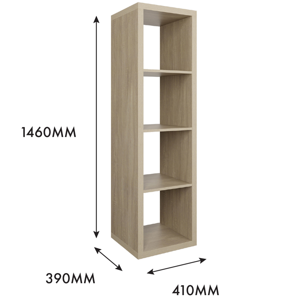 Clever Cube 4 Shelf Light Oak Effect Rectangle Storage Unit Image 6
