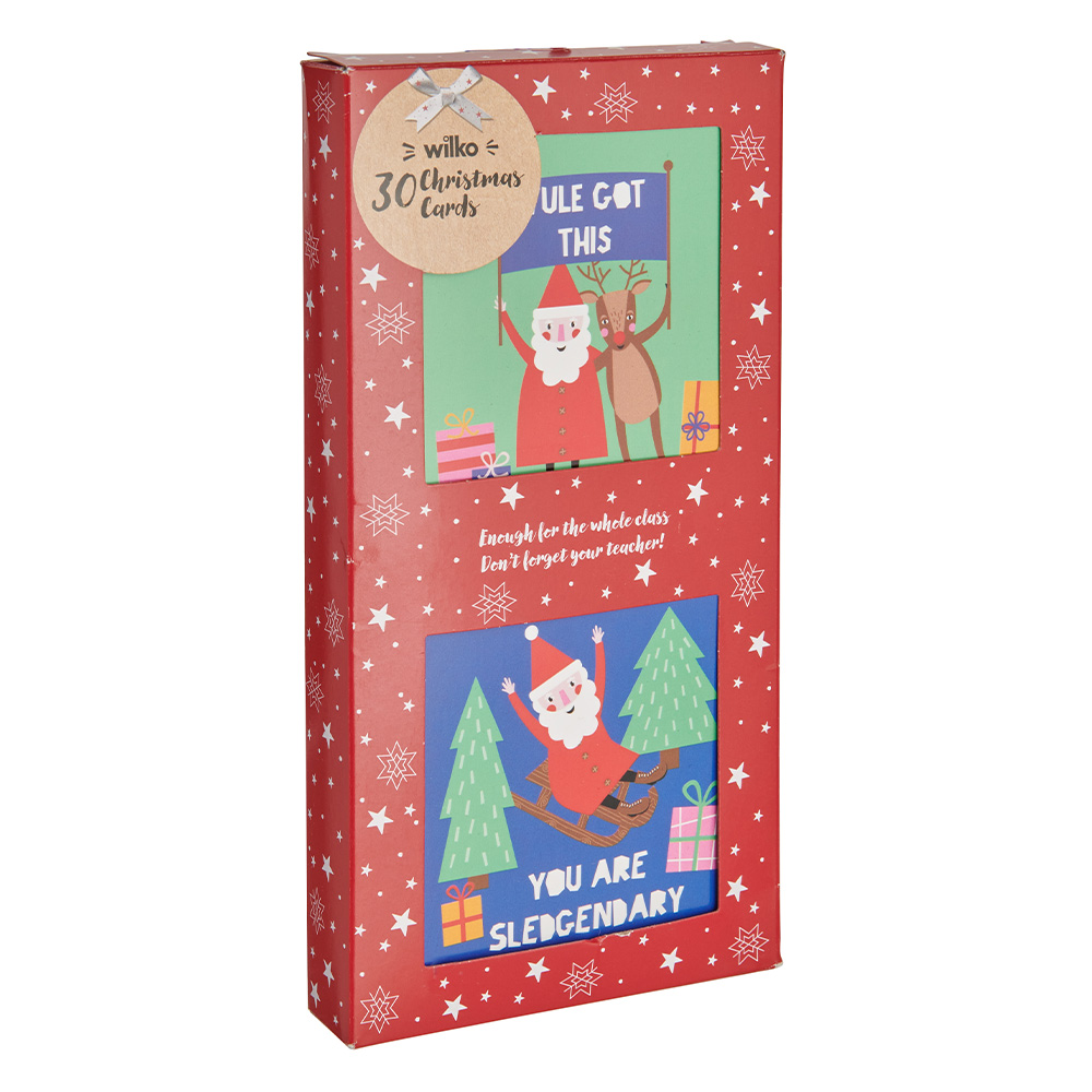 Wilko Festive Joy Kids Cards 30 Pack Image 1