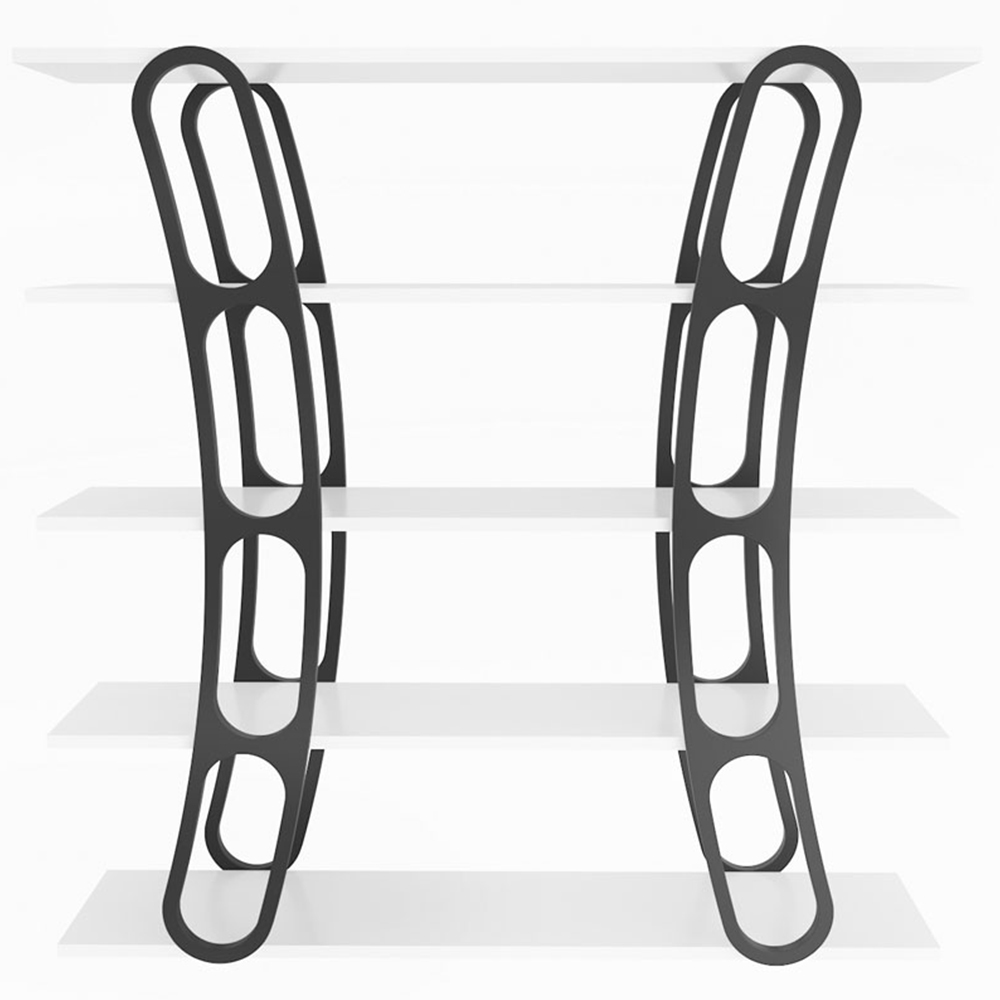 Decorotika Adar 5 Shelf White and Black Bookcase Image 3