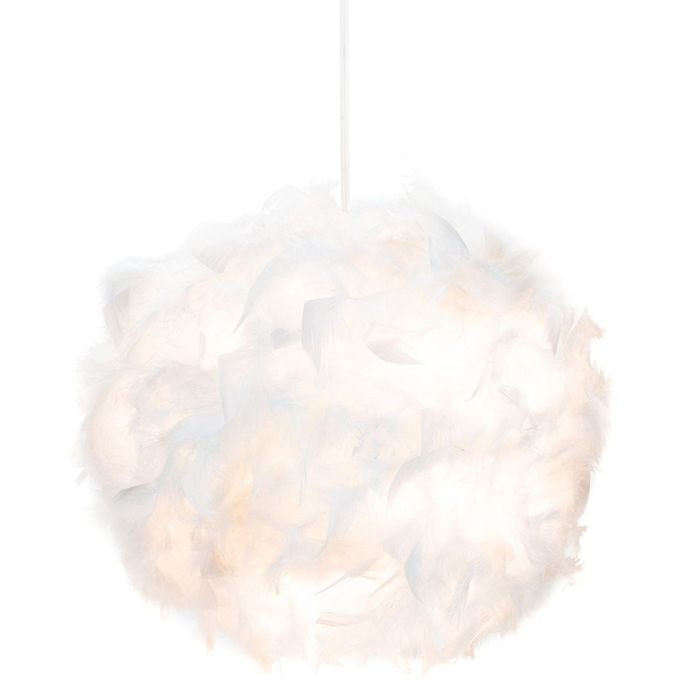 Happy Homewares Small White Feather Decorated Pendant Shade Image 4