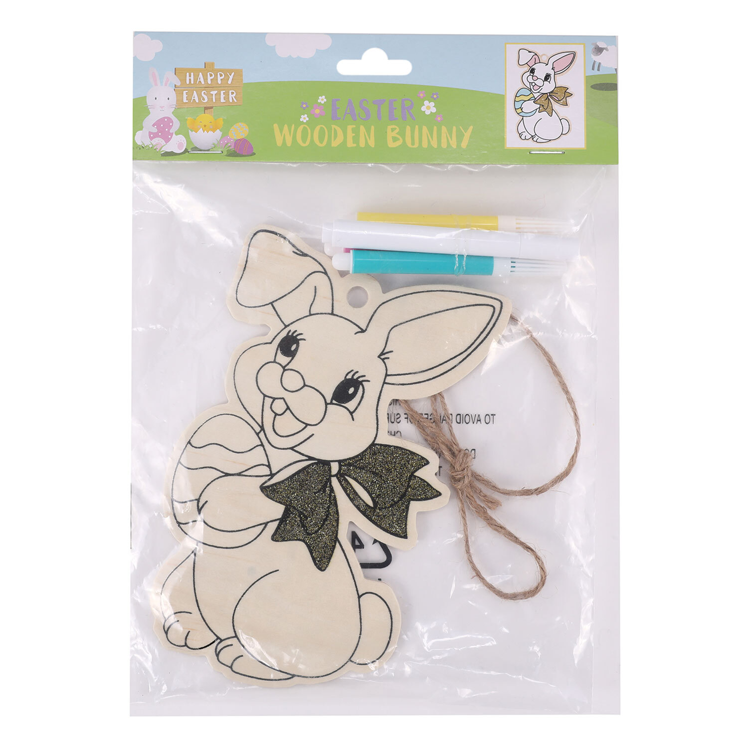 Single Easter Colour Your Own Wooden Bunny in Assorted styles Image 2